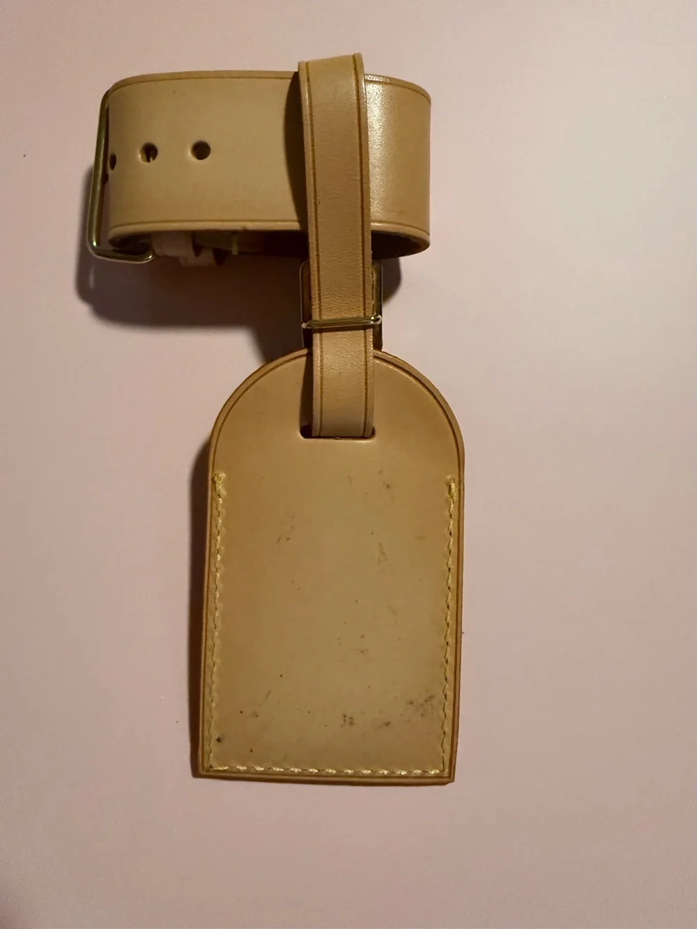 Louis Vuitton Vachetta Tan Leather Luggage Tag with Strap